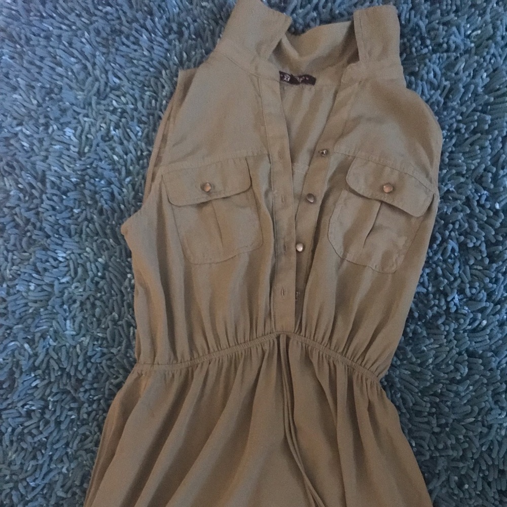 Army Green Sleeveless Dress